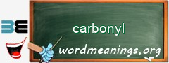 WordMeaning blackboard for carbonyl